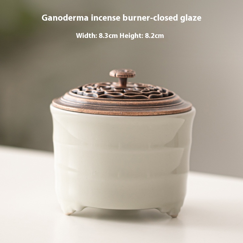 Yue Kiln Celadon Ganoderma Incense Burner Small Ceramic - Image 2