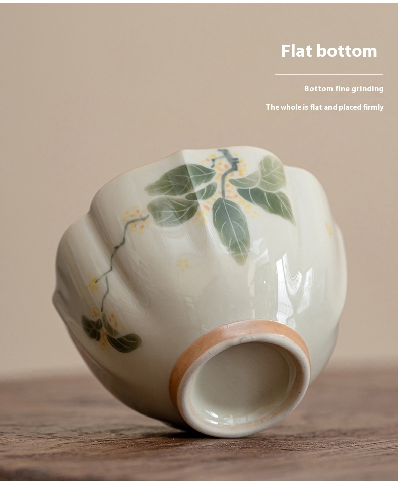Hand Painted Begonia Cup Master Cup Set Porcelain Kung Fu Tea Set Tea Cup - Image 3