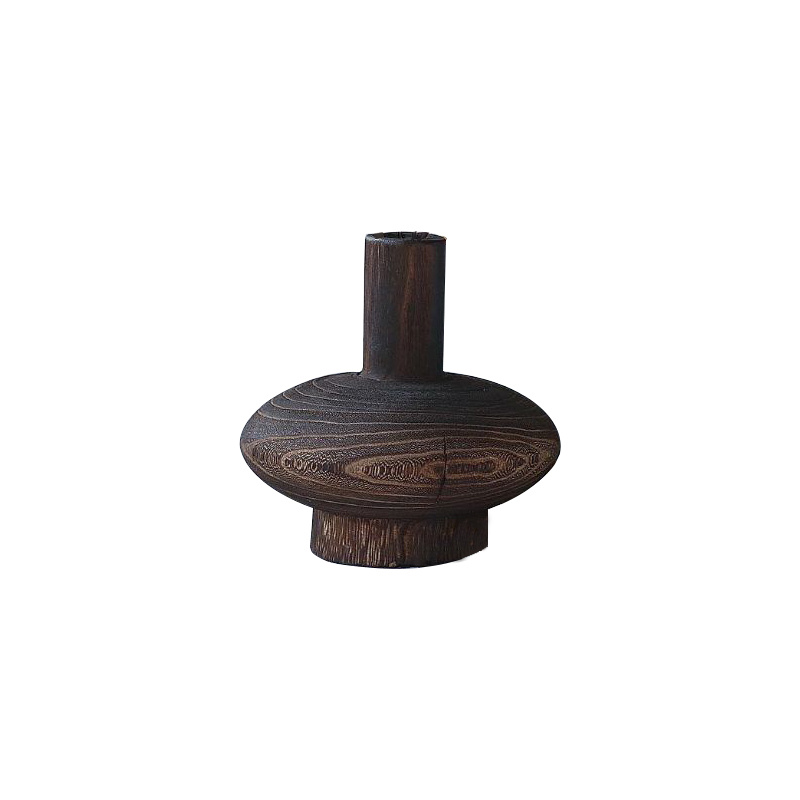 Chinese Style Retro Solid Wood Wood Zen Dried Flower Vase Home Decoration Ornaments - Image 4