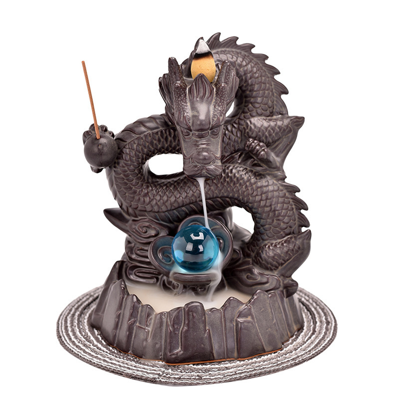 Zisha Dragon Backflow Incense Burner Tea Ceremony Zen Ornaments - Image 5