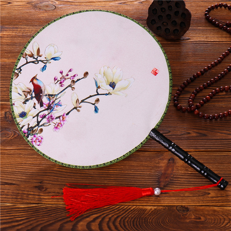 Round Classical Double Sided Womens Circular Dance For Court Attire Hanfu Fan, Advertising Fan - Image 6