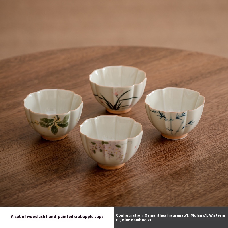 Hand Painted Begonia Cup Master Cup Set Porcelain Kung Fu Tea Set Tea Cup - Image 2