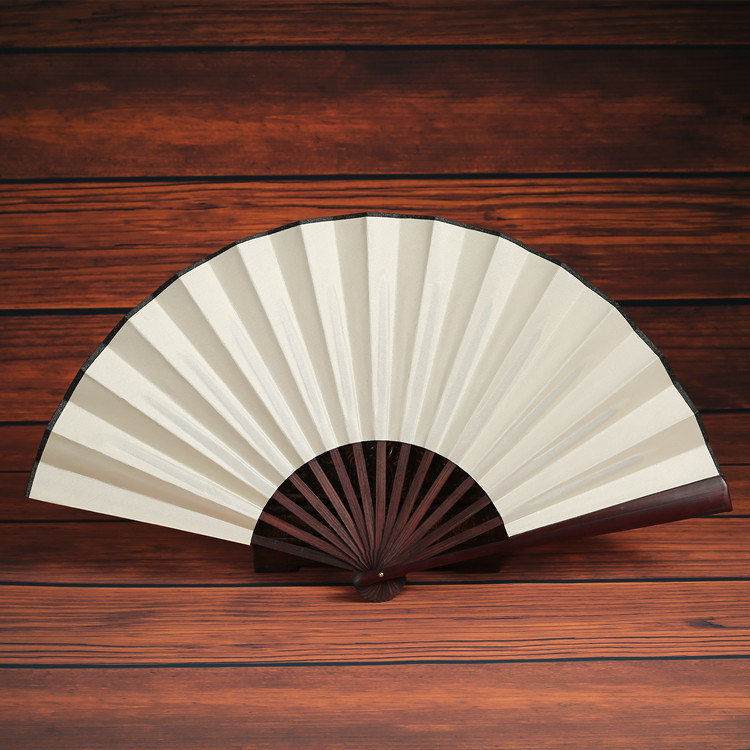 Chinese Style Calligraphy And Painting On Blank Cloth Folding Fan - Image 6