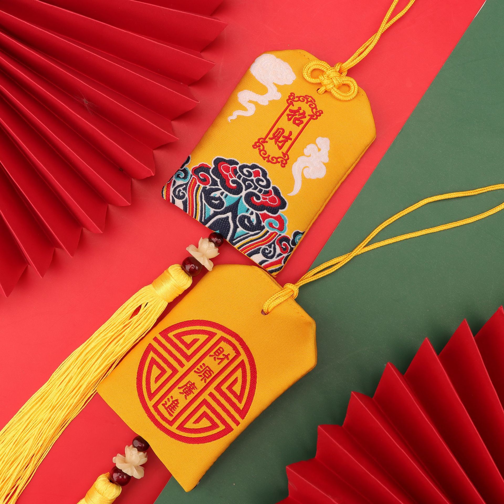 Embroidered Chinese Style Symbol Blessing Sachet Pendant - Image 5