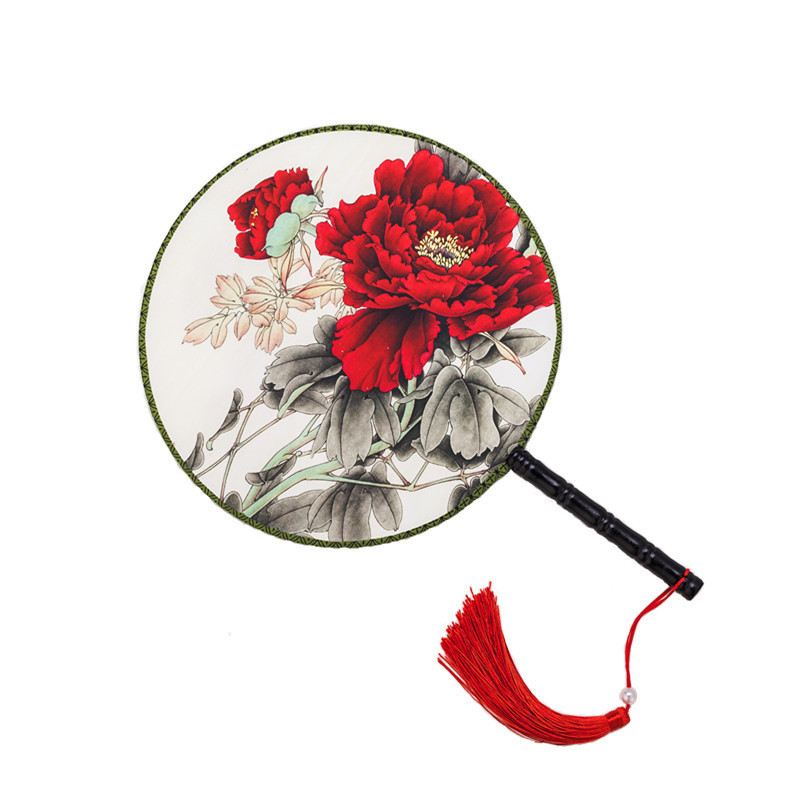 Round Classical Double Sided Womens Circular Dance For Court Attire Hanfu Fan, Advertising Fan - Image 9