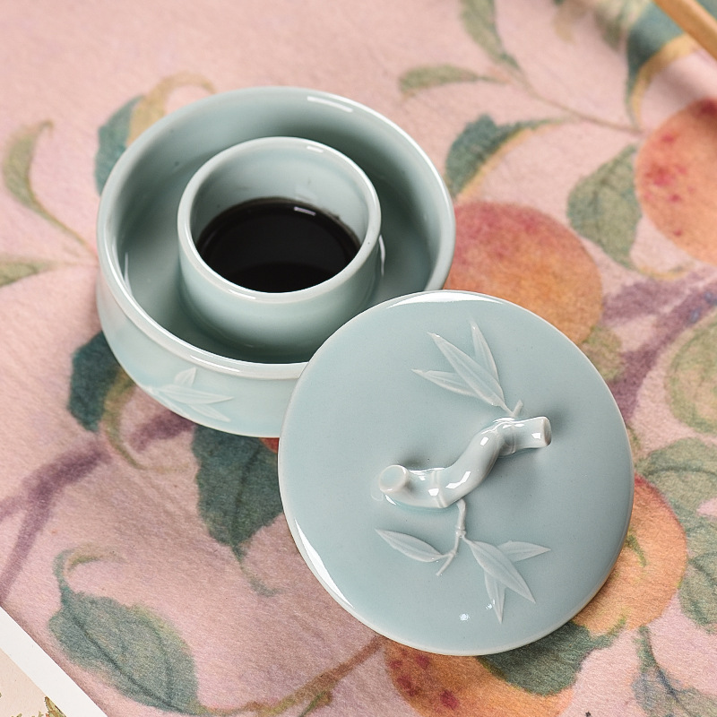 Multifunctional Calligraphy Brush Hot Pot Inkstone Ceramic - Image 2