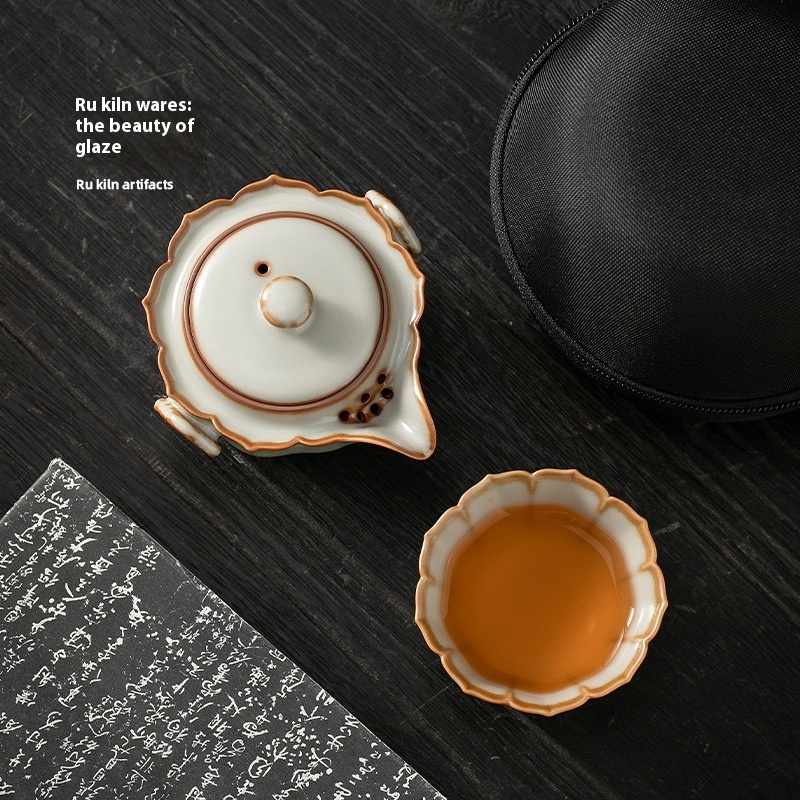 Ru Kiln Convenient Tea Cup Set One Pot One Cup Single Personal Tea Set - Image 5