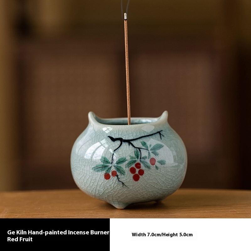 Creative Ice Crack Hand Painted Small Incense Burner Home Indoor Incense Ceremony Decoration - Image 7