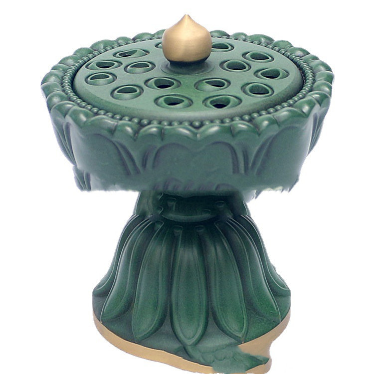 Zen Lotus Copper Incense Burner Pure Copper Citron Home Indoor Antique Lotus Lantern - Image 6