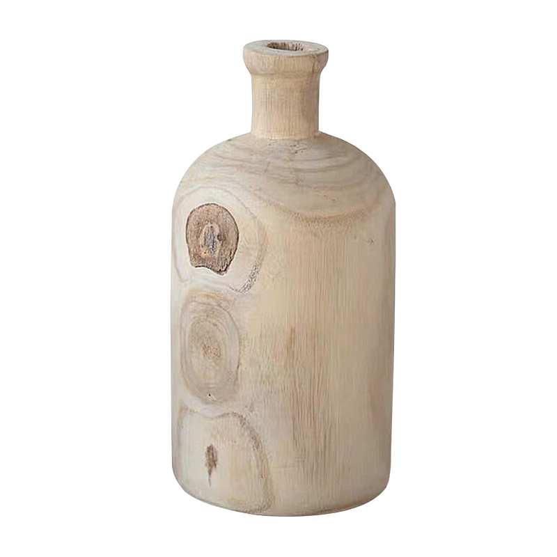 Chinese Style Retro Solid Wood Wood Zen Dried Flower Vase Home Decoration Ornaments - Image 9