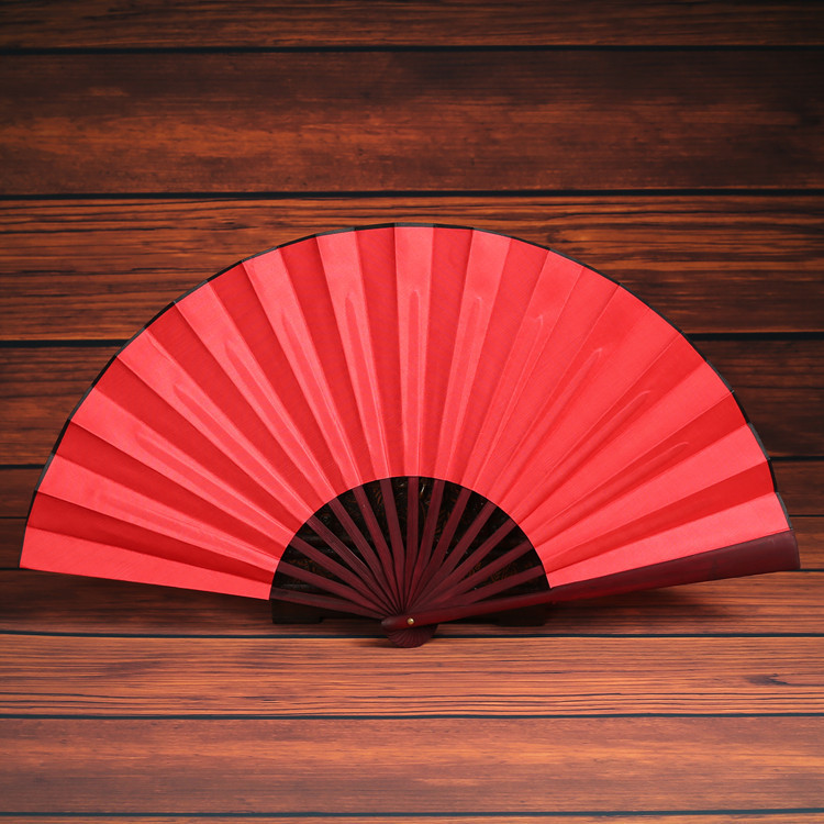 Chinese Style Calligraphy And Painting On Blank Cloth Folding Fan