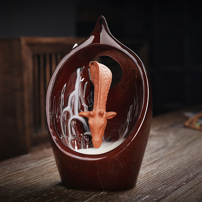 F Ceramic Waterfall Incense Burner Buddha Hand Censer Holder Indoor Smoke Backflow Incense Fountain Buddhist Altar Table Decor - Image 4