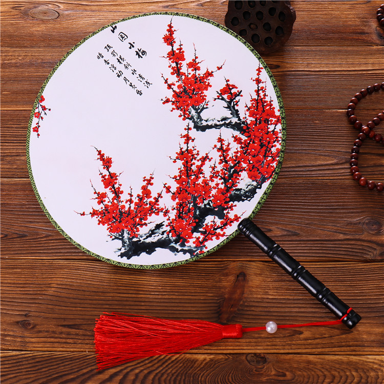 Round Classical Double Sided Womens Circular Dance For Court Attire Hanfu Fan, Advertising Fan - Image 5