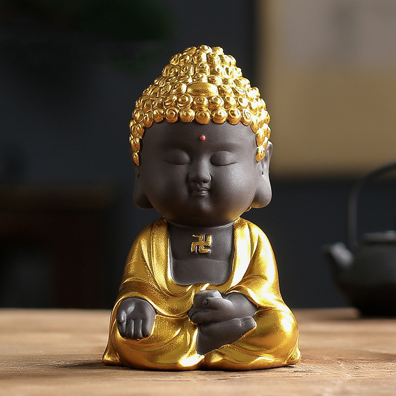 New Zisha Small Tathagata Buddha Statue Zen Car Ornament - Image 6