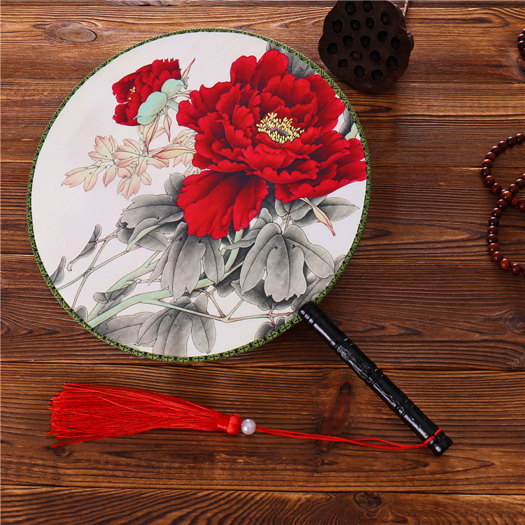 Round Classical Double Sided Womens Circular Dance For Court Attire Hanfu Fan, Advertising Fan - Image 3