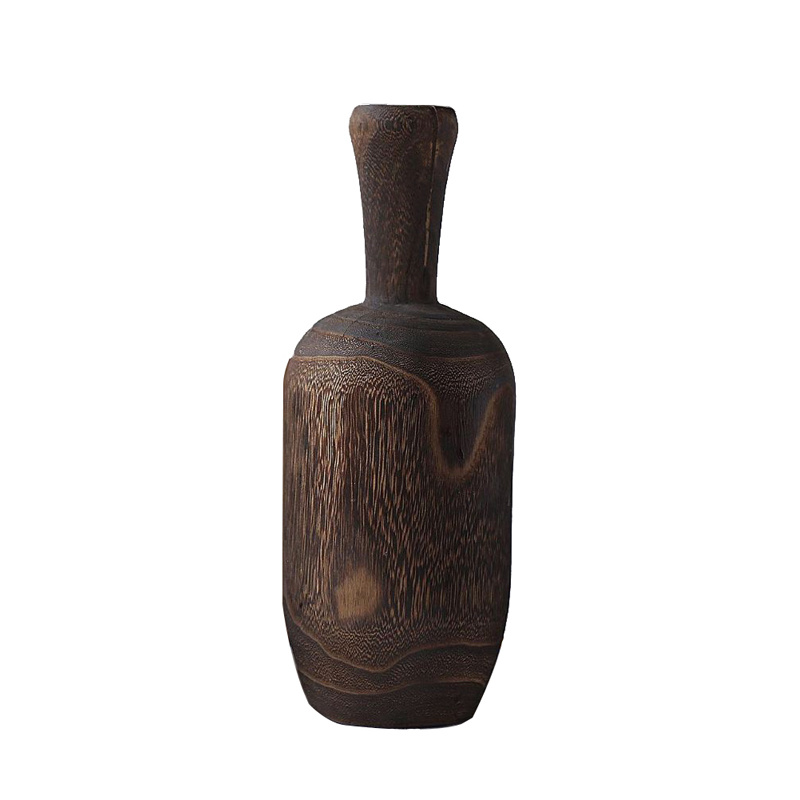 Chinese Style Retro Solid Wood Wood Zen Dried Flower Vase Home Decoration Ornaments - Image 7