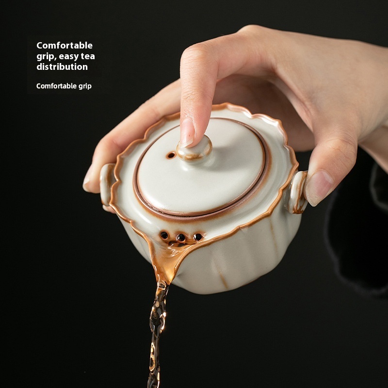 Ru Kiln Convenient Tea Cup Set One Pot One Cup Single Personal Tea Set - Image 3