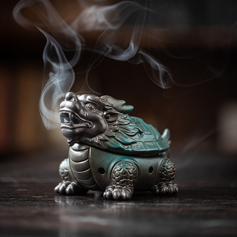 Dragon Turtle Ceramic Incense Coil Burner Tea Table Decoration Incense Ornaments - Image 2